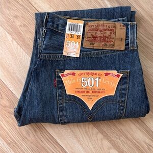 NWT Levi’s men’s 501 jeans 34x29